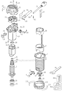 Page A Diagram and Parts List for 450PK Type 1 Porter Cable Router